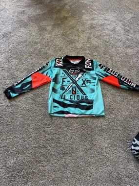 Fox Teal and Orange Kids' Long Sleeve Jersey